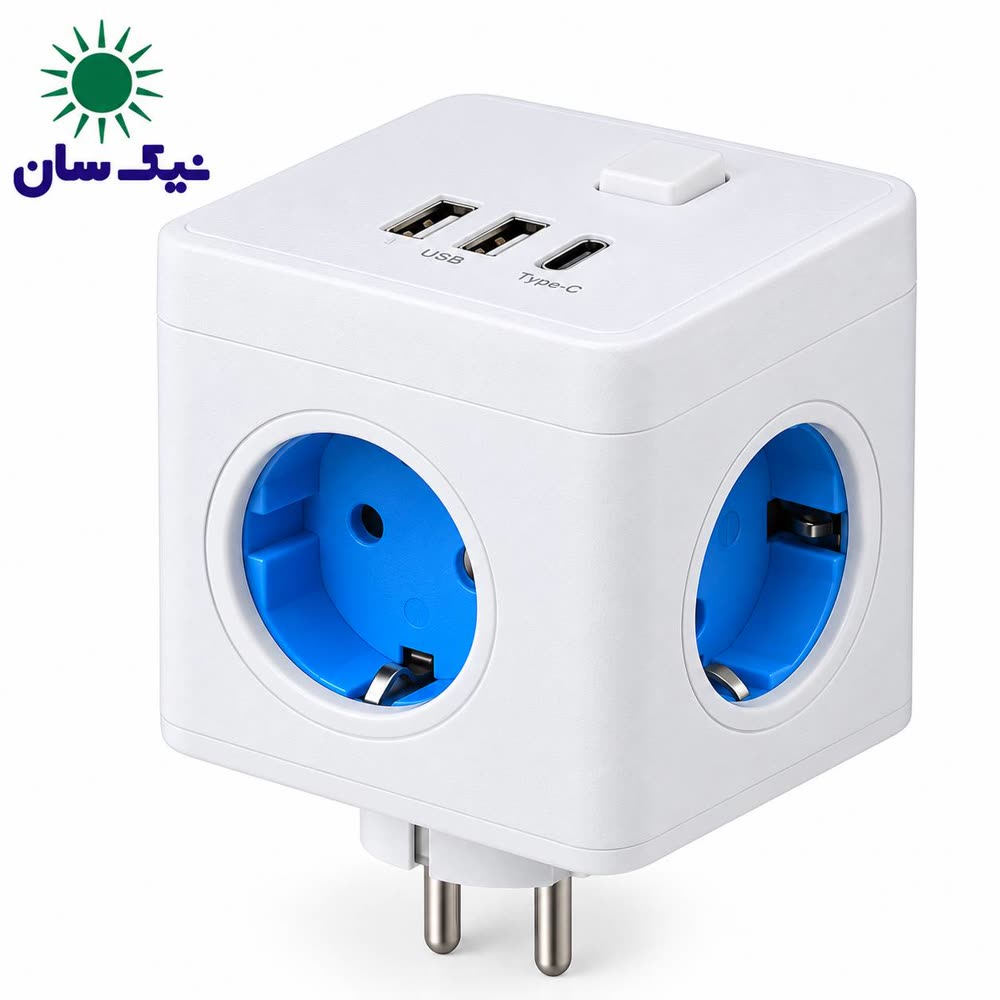 چهارخانه بدون سیم ارت دار نیک سان - نیک لایت